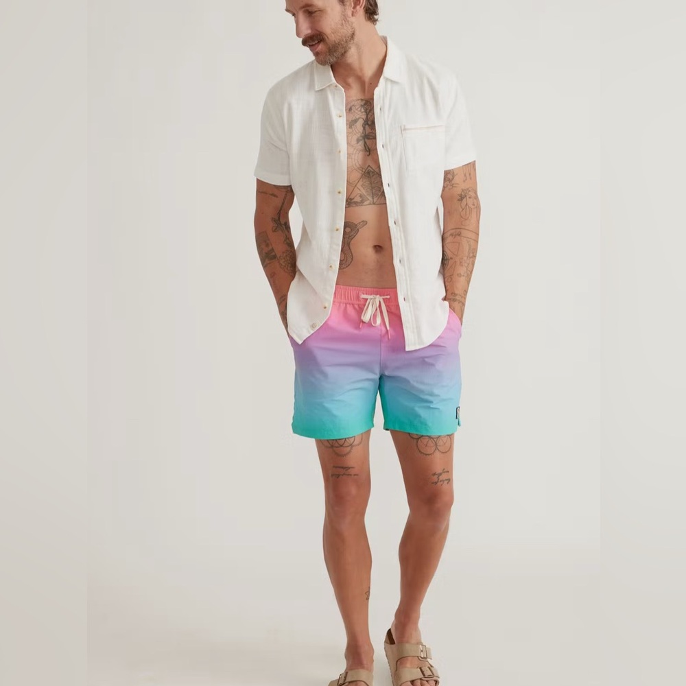 Marine Layer Ombré Swim Trunks size Small - Picture 5 of 6